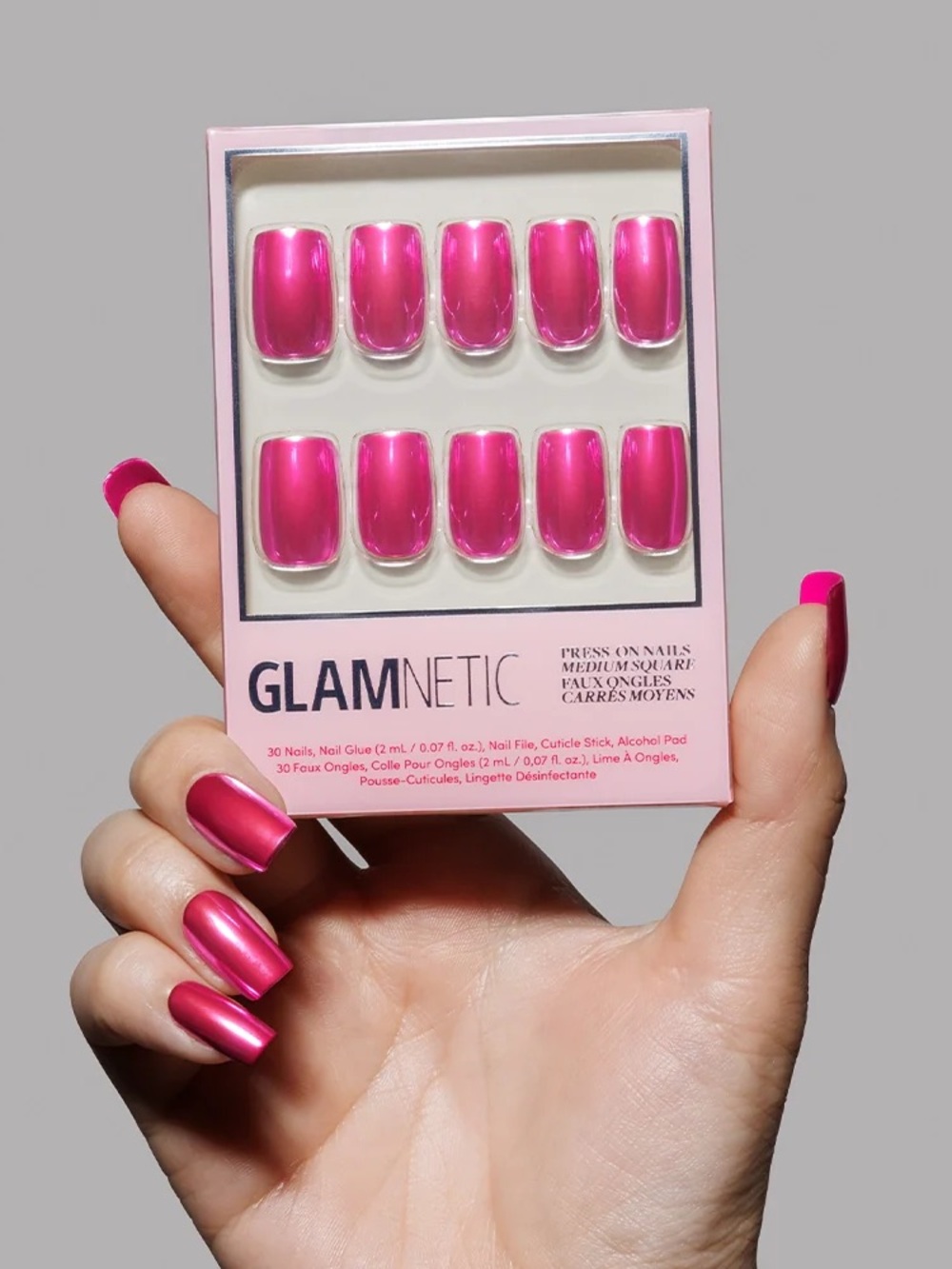 2 for $24 - Glamnetic Press On Nails - Pink Alloy